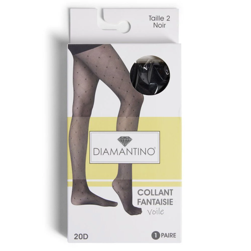Collant noir fantaisie 20D T2/3/4