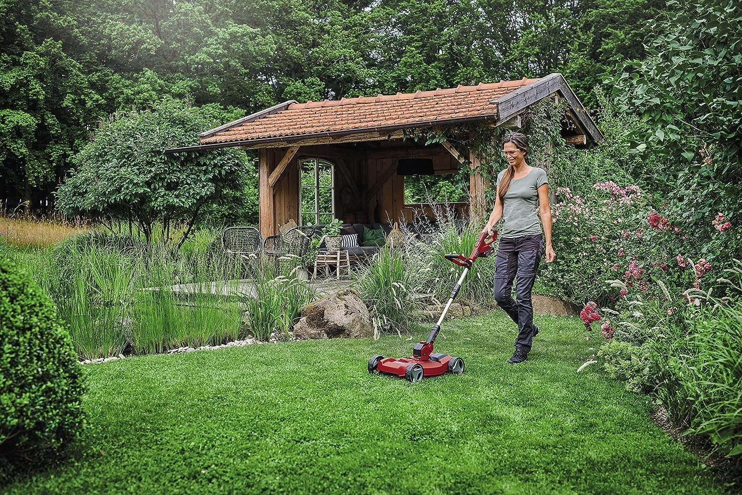 Einhell Akku-Rasentrimmer GE-CT 18/28 Li TC-Solo Power X-Change (18 V, inkl. Trimmer Cart, 28 cm Schnittbreite Faden, ohne Akku und Ladegerät)