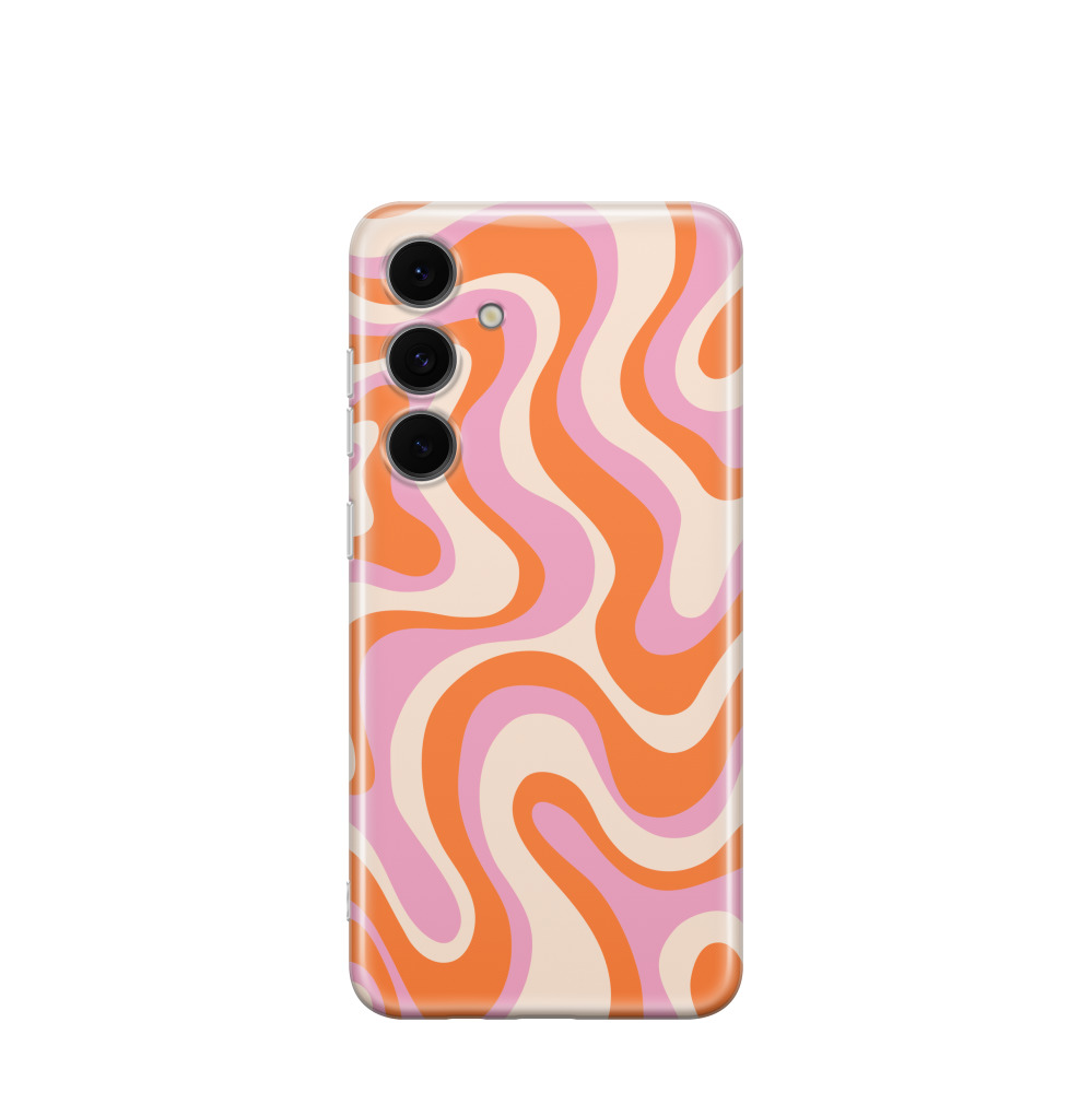 Samsung Galaxy S24 FE Gummi Hülle Sunset Swirl 1 - Rosa