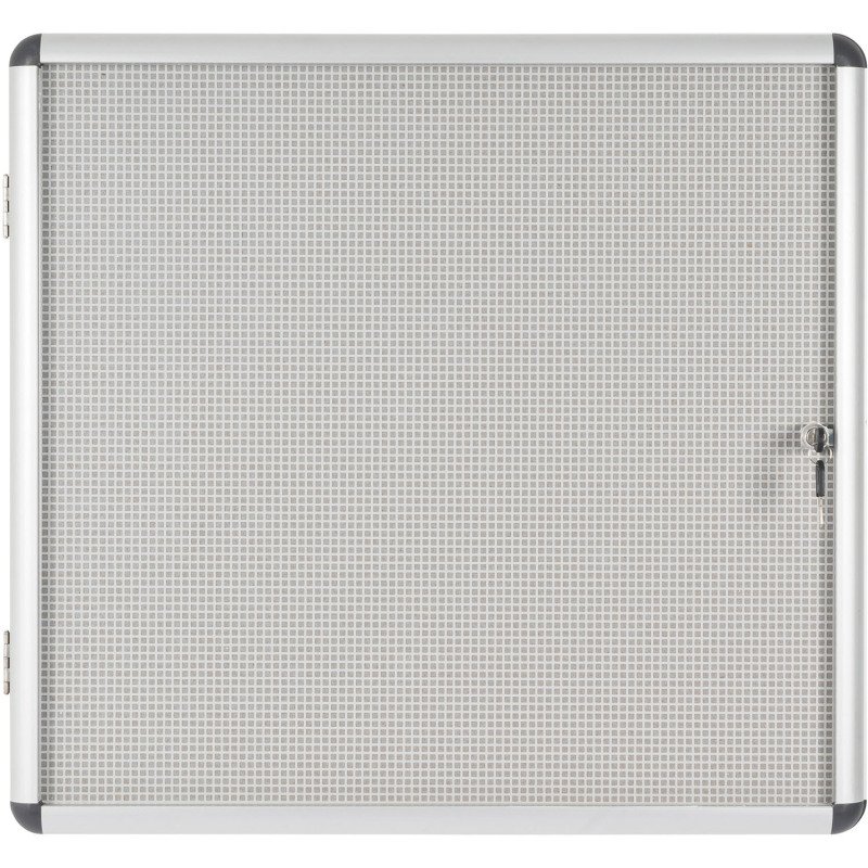 Vitrine intérieure extra plate acier laqué porte battante cadre aluminium Bi-Office Enclore 6 feuilles