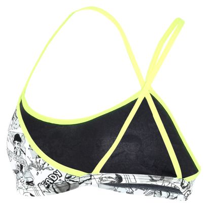 Haut Maillot de Bain 2-Pièces Femme Michael Phelps Manga Racing Back / Noir / Jaune