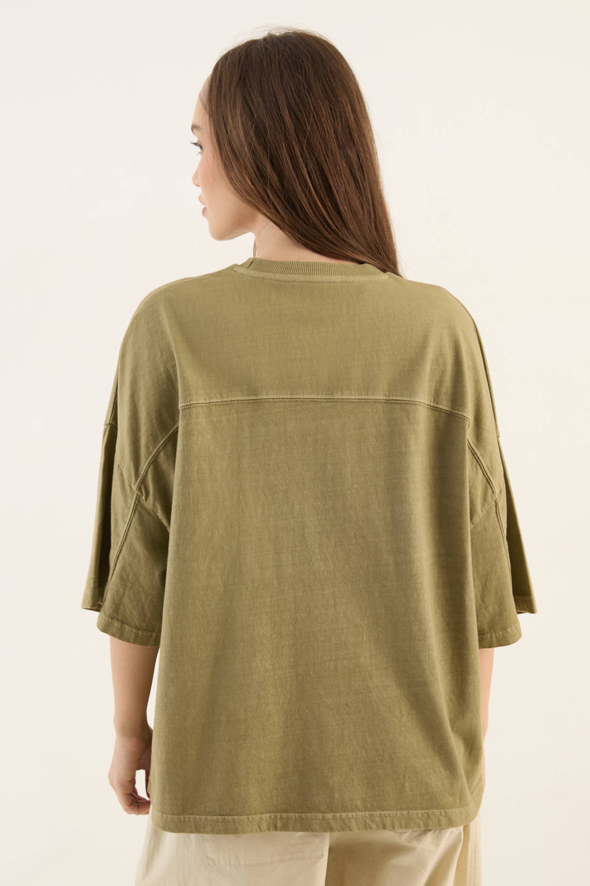 T-shirt À Manches Courtes Oversize Délavé En Tissu Épais Dsgn Studio