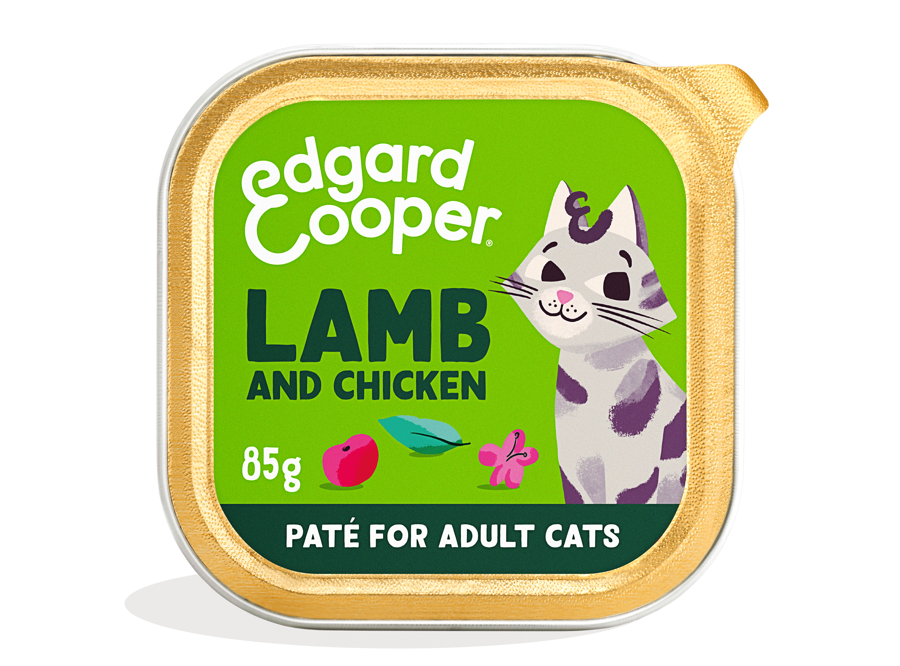Edgard & Cooper Kuipjes Lam en Kip Pate Adult Kat 16 x 85 gram | 12576