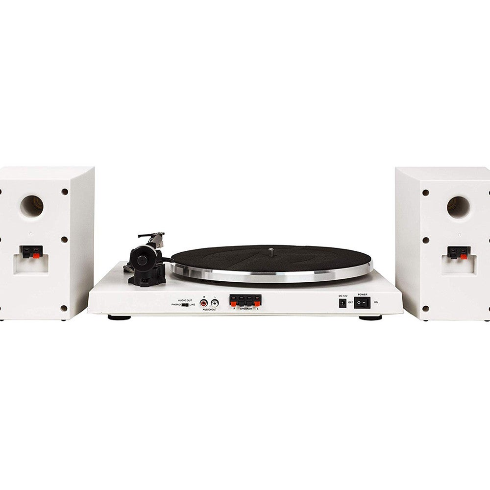 Crosley T150 White platenspeler met externe speakers en Bluetooth