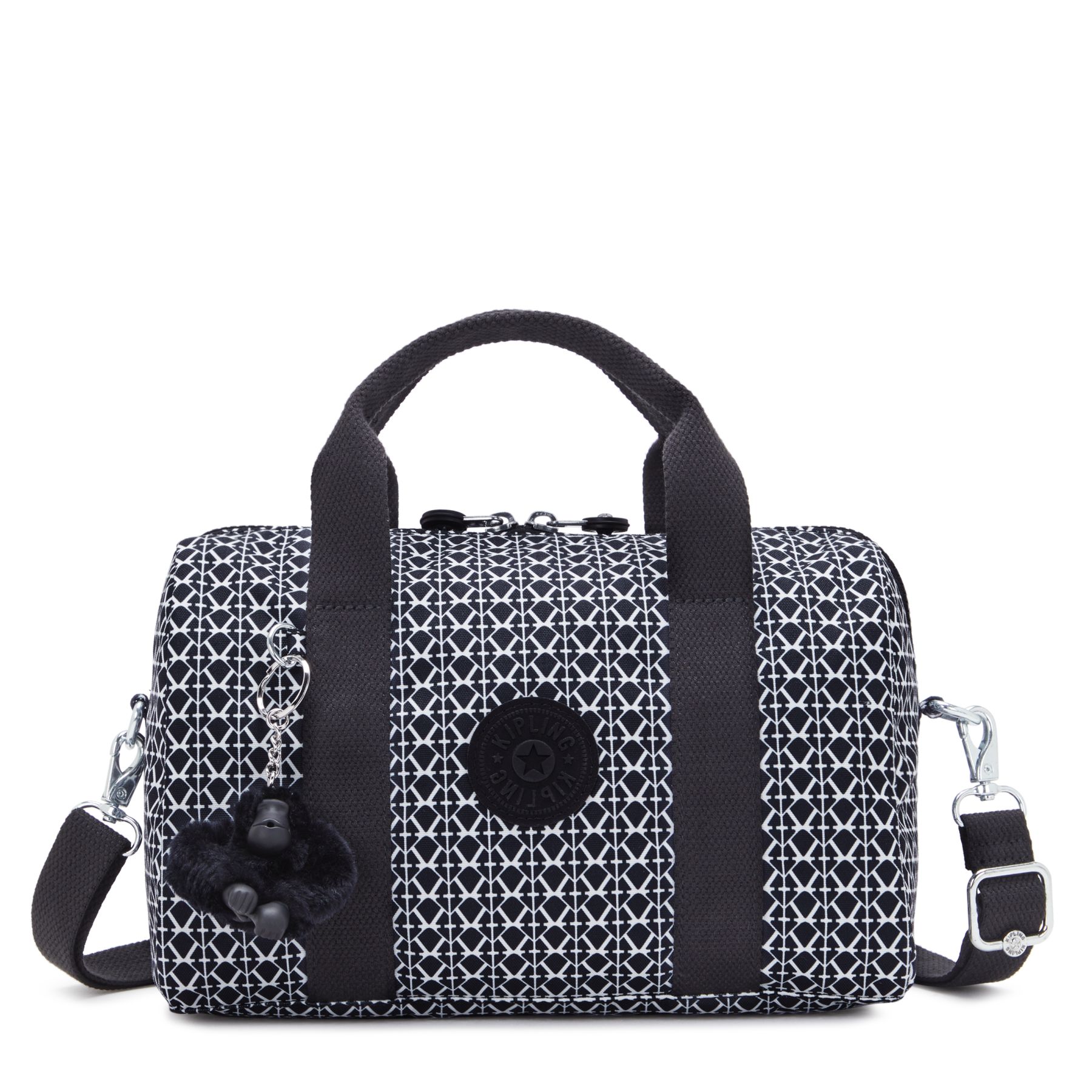 BINA M Sac à main de taille moyenne avec bandoulière ajustable amovible - Signature Print
