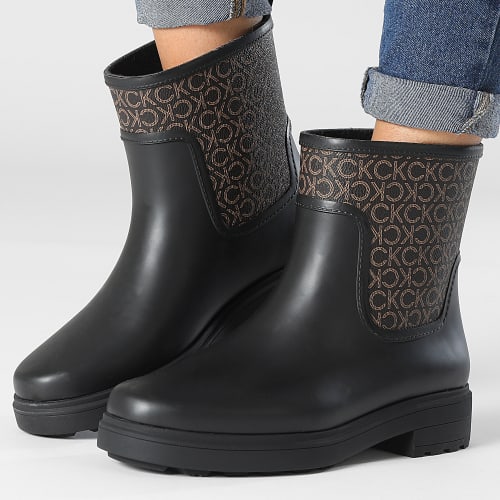 Bottes Femme Rain Boot Mono 1319 Black Brown Mono