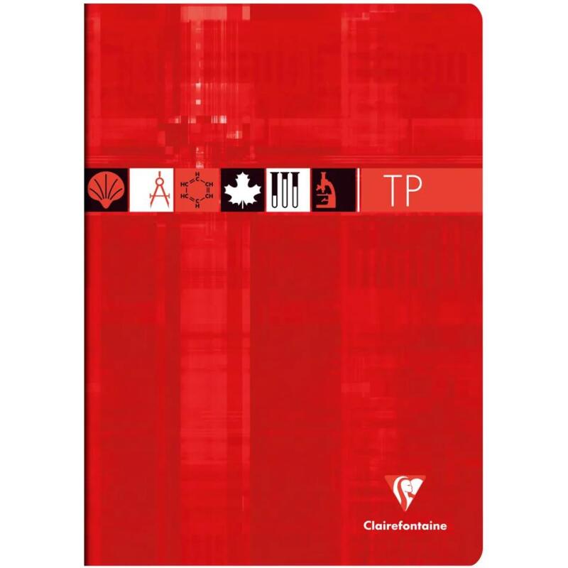 Cahier Travaux Pratiques piqué A4 96 pages grands carreaux + uni Couleur aléatoire - Assortis