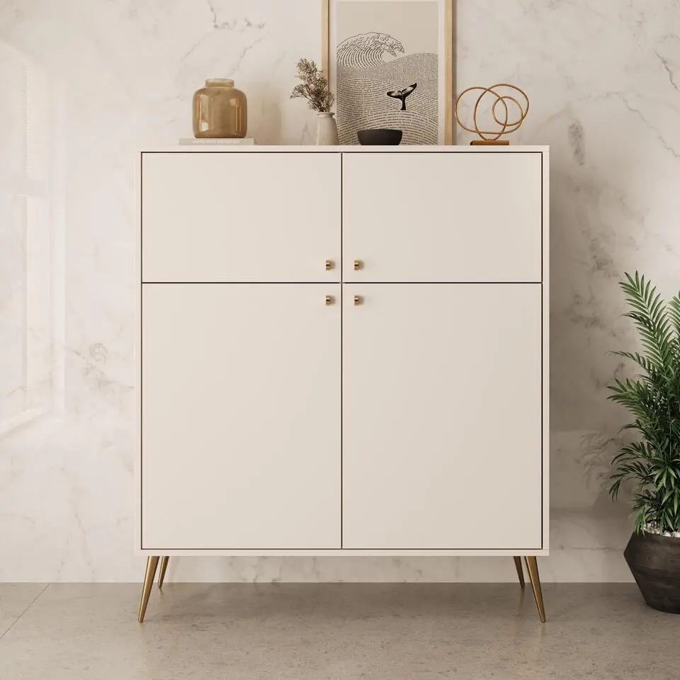 Meubella - Reunion - Dressoir - Beige - 105x41x122 cm