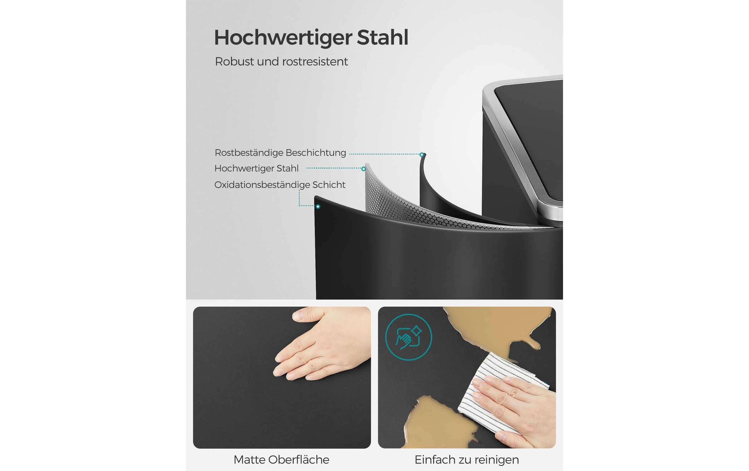 SONGMICS Mülleimer »2 x 30 l« 2 Behälter