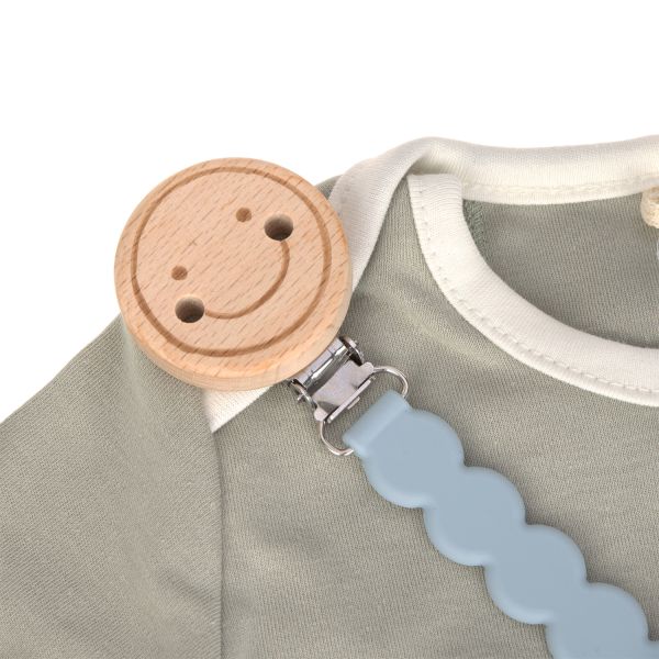 Lassig Fopspeenhouder Wood\/Silicone Tiny Smile