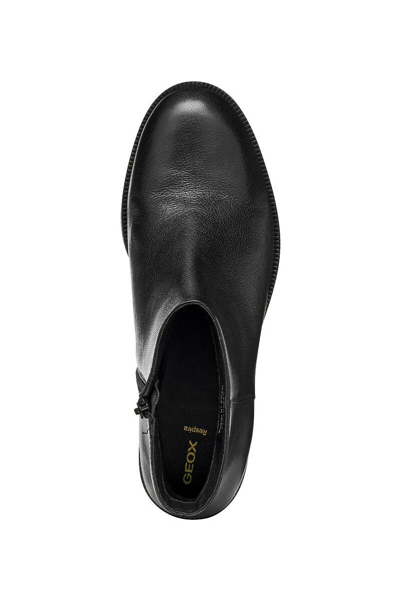 GEOX<br>Botas de tornozelo em couro respirável com zíper Camexia