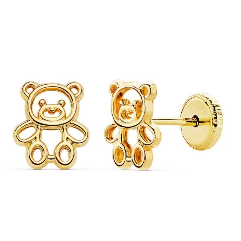 Boucles d'Oreilles Or 18 Carats 750/000 Jaune - Oursons