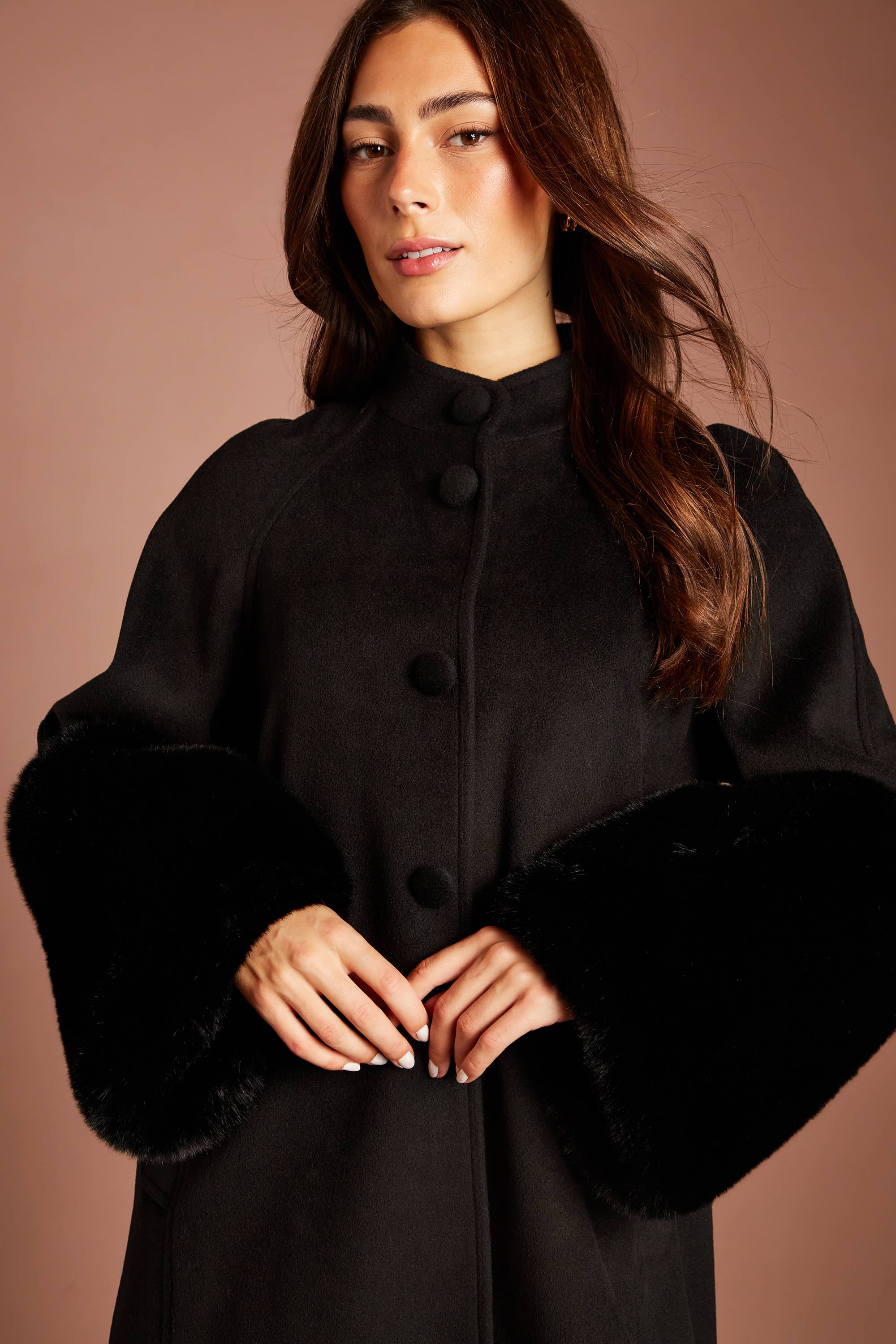 Coast Manteau Évasé Avec Poignets En Synthétique