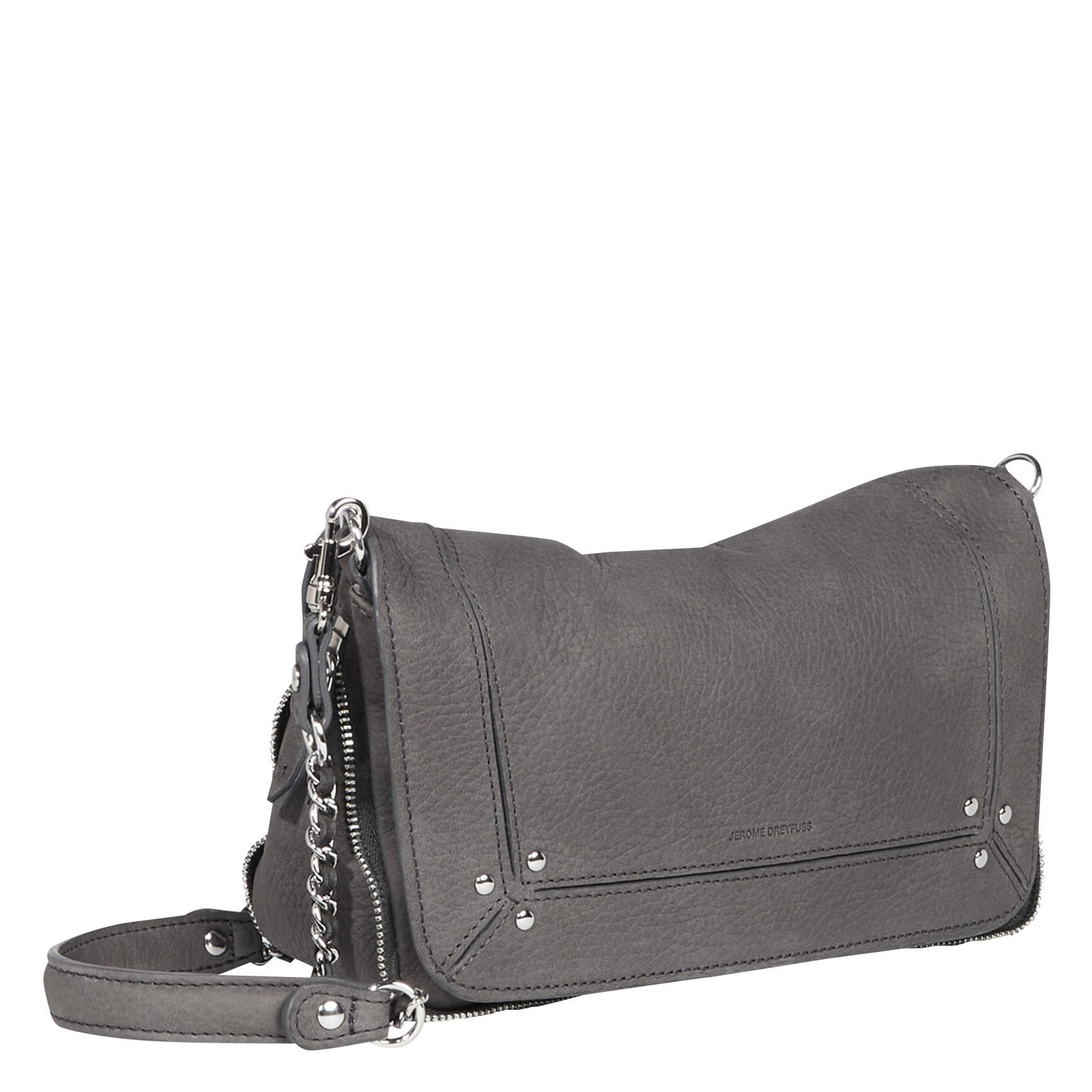 BOBI S - Sac bandoulière en cuir| Gris