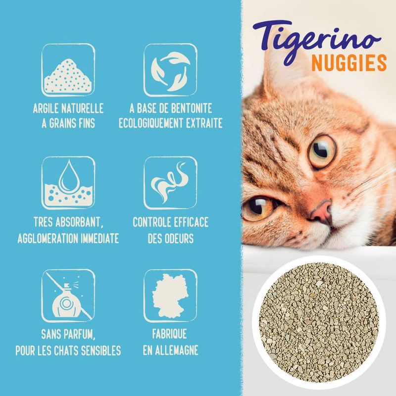 Litière Tigerino Nuggies (Ultra) Sensitive (sans parfum)
