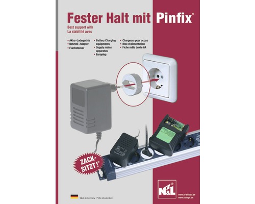 Adapterring van Schuko-stekker naar Euro-vlakke stekker, Pinfix wit, 2 stuks