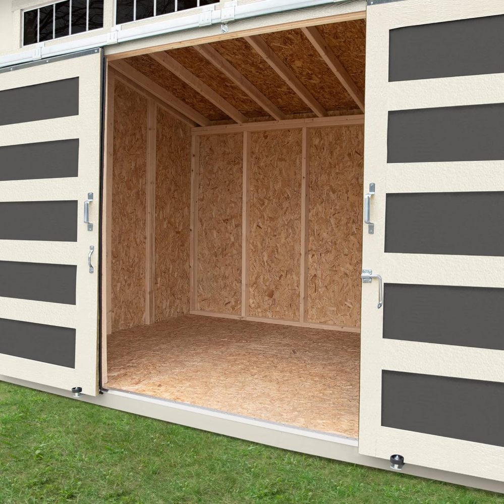 Casinha de armazenamento de madeira Handy Home Products Palisade 12x8 (com piso)
