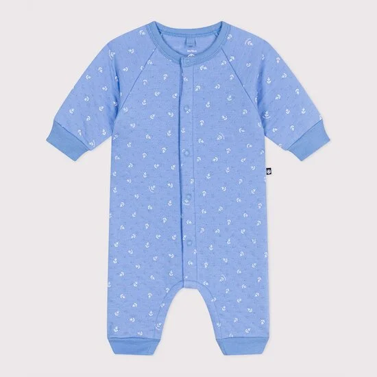 Combinaison en coton imprimé petites ancres   de               Petit Bateau
