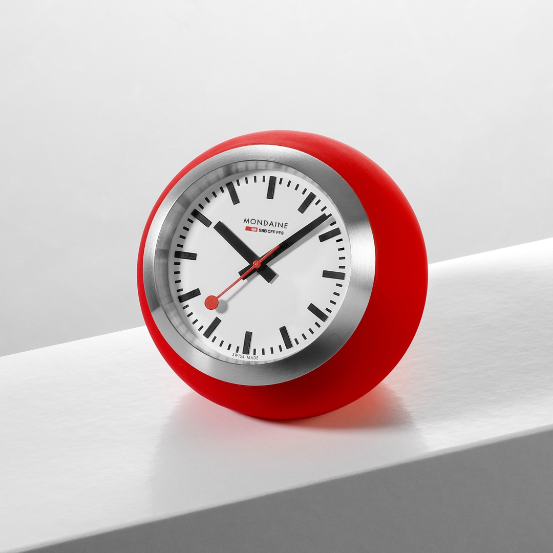 Mondaine Globe Tischuhr Red 60mm
