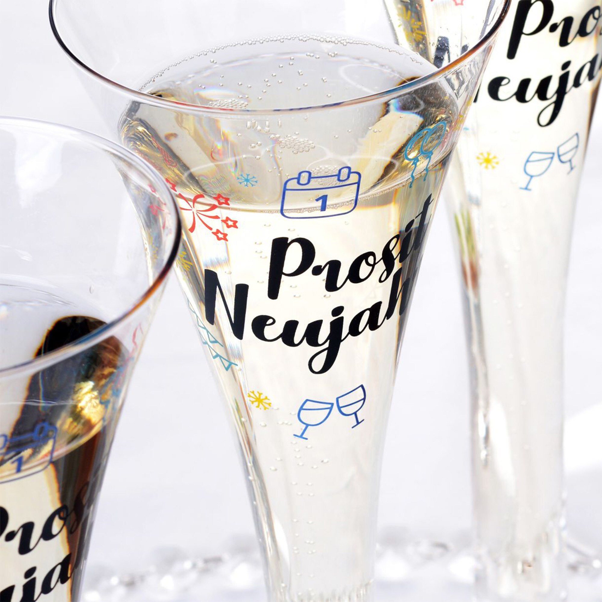 GRÄWE Sektgläser, 6er Set + 2 Gratis Prosit Neujahr