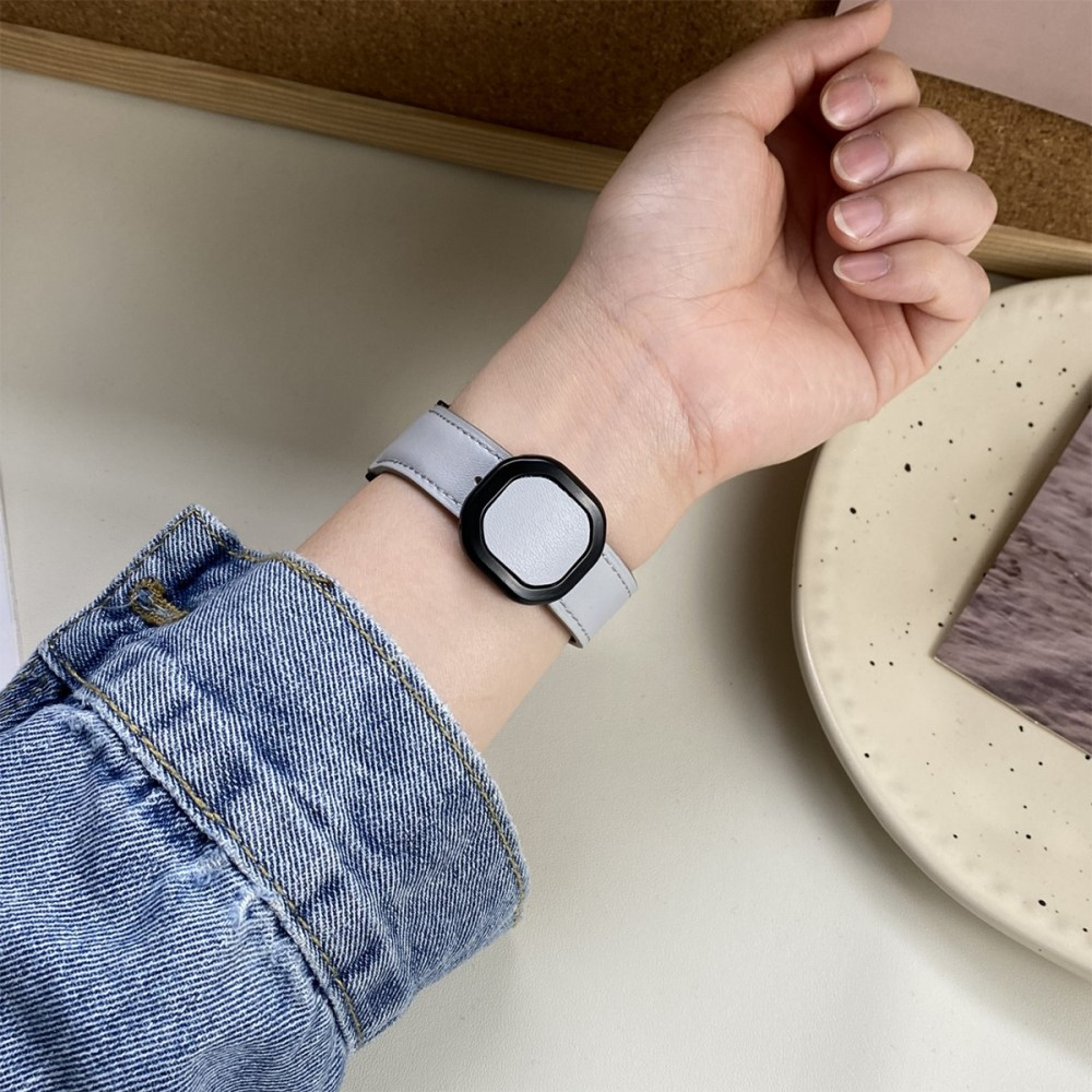 Apple Watch (49/46/45/44 mm) Echtleder Armband mit Magnet-Verschluss (Gelenkumfang: 170-220mm) - Grau / Braun