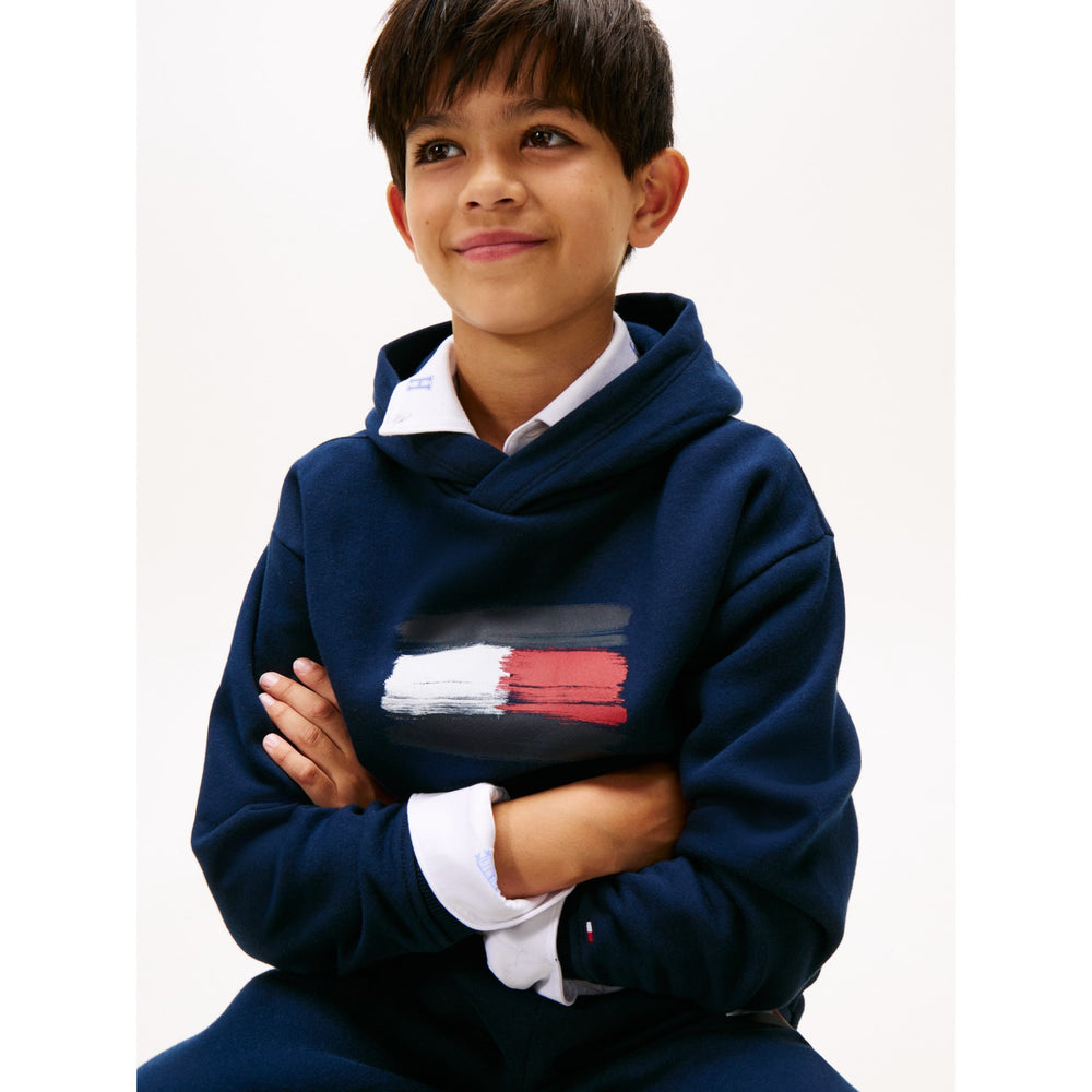 Køb Tommy Hilfiger Dark Night Navy Flag Hættetrøje