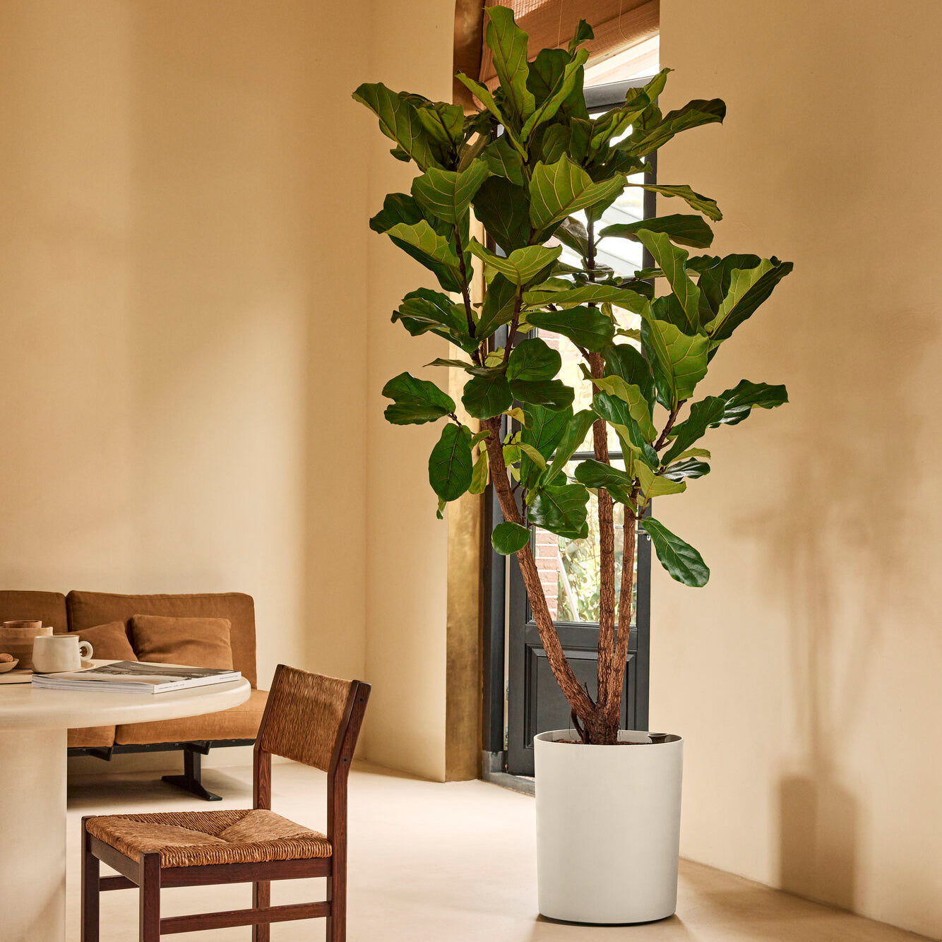 Elho Eden Aquacare High 40 - Linnen wit - L 43 x B  x H 50 cm - Binnen en Buiten - 100% gerecycled kunststof