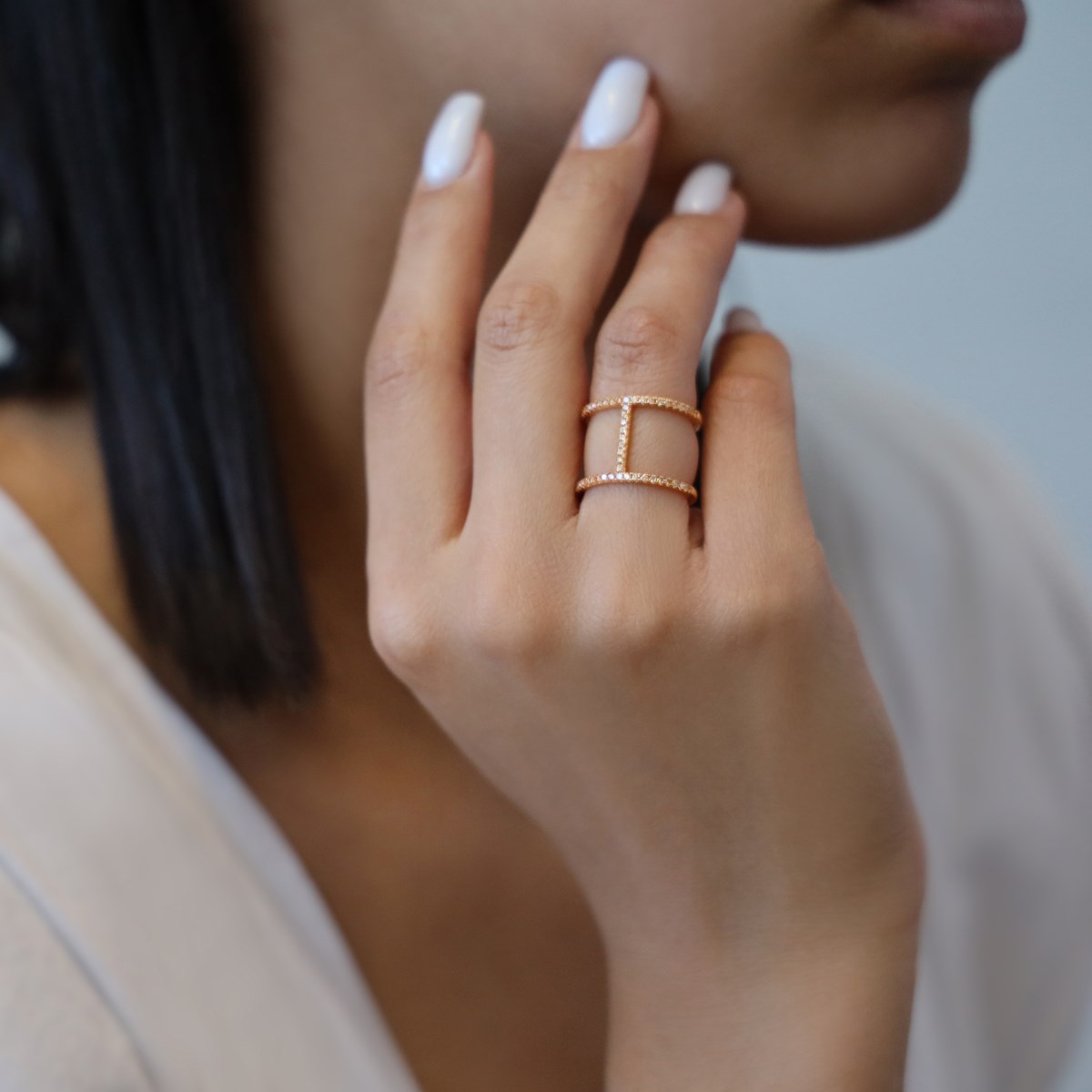 Bague Argent Motif Evasion Doré