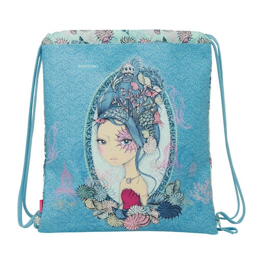Safta Santoro Saco Plano Grande Mirabelle Marina, 350x400mm, Azul/verde