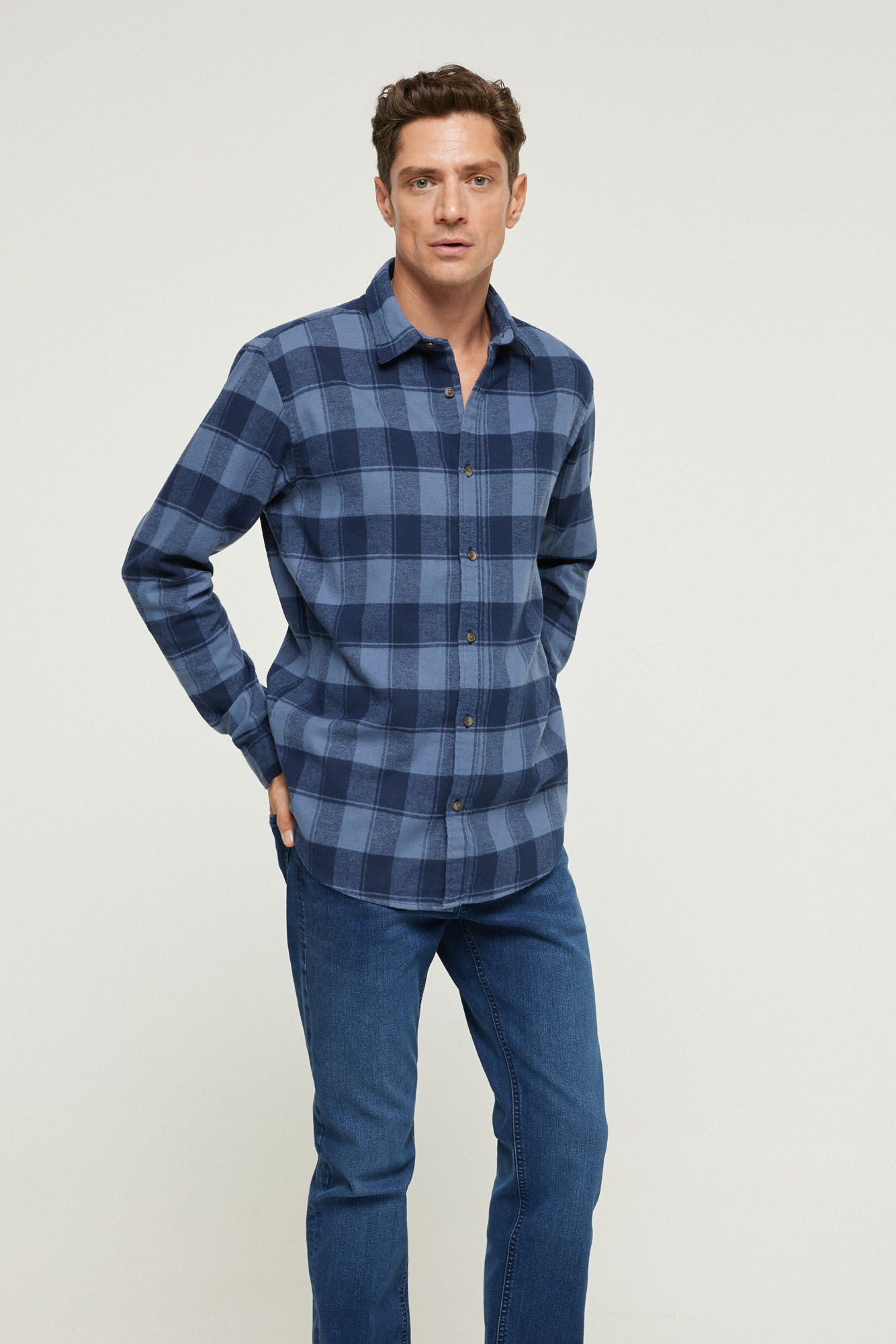 Camisa xadrez de sarja