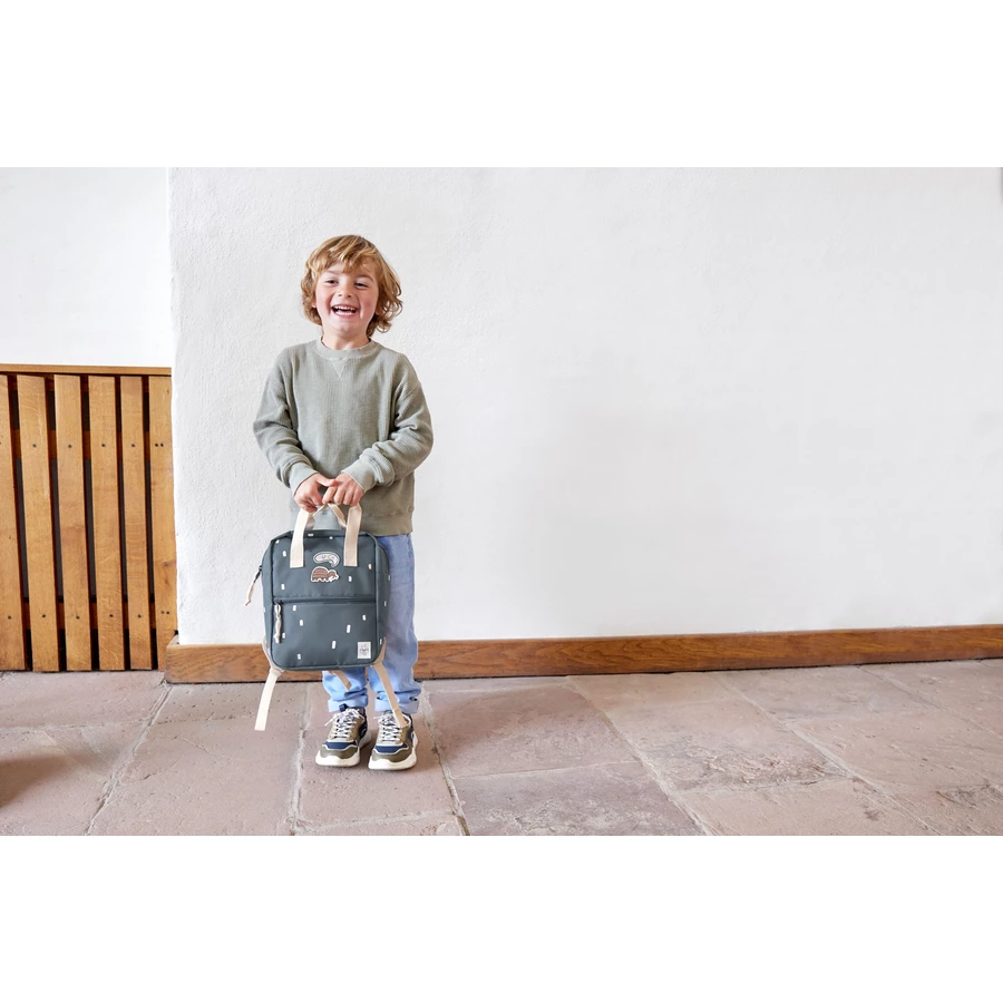 LÄSSIG Mini Square Backpack Happy Prints midnight blue