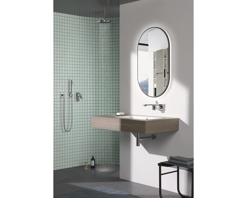 LED badkamerspiegel DSK zwart ovaal mat 60 x 100 cm IP 24