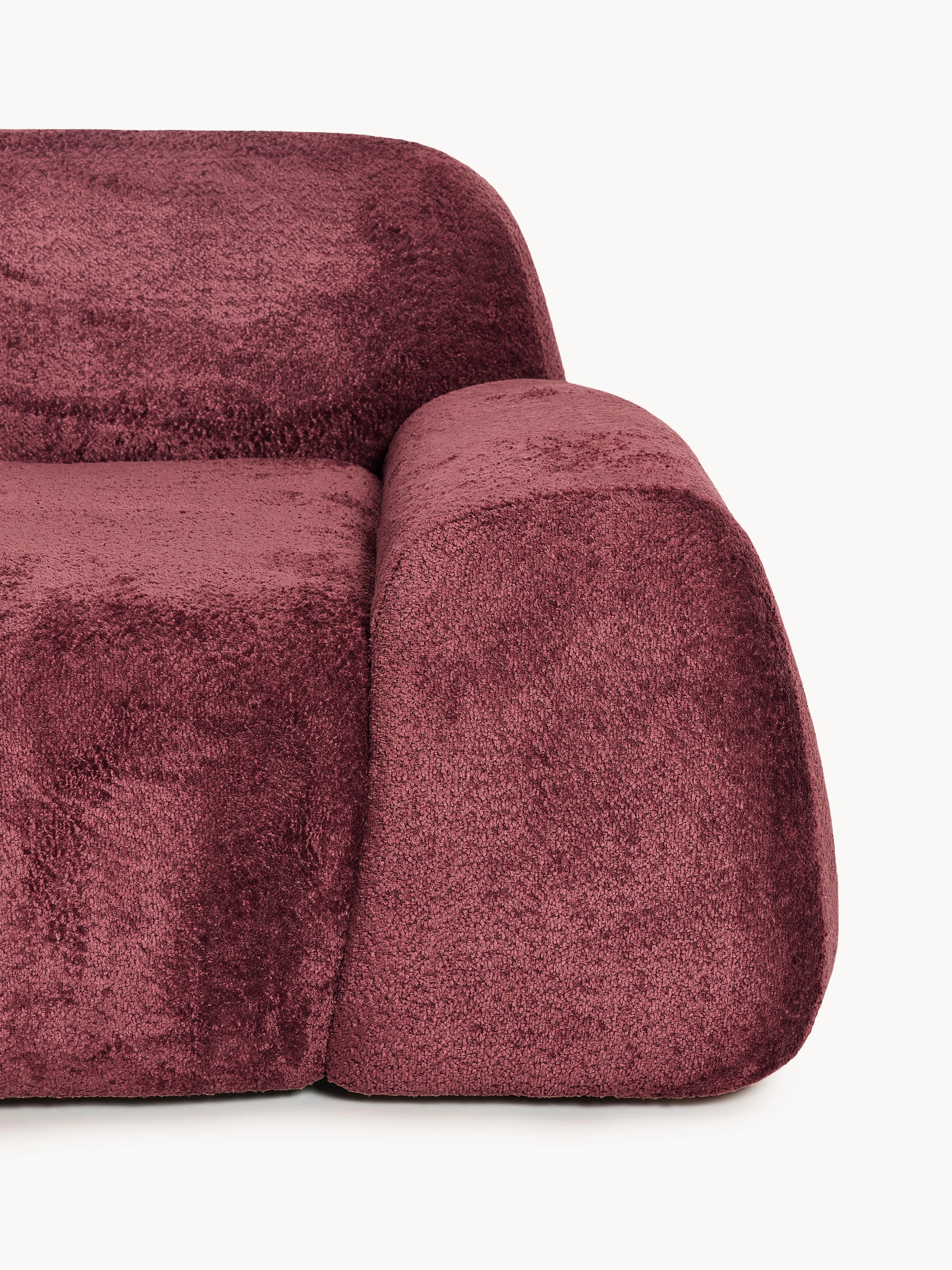 XL modulaire teddy bouclé hoekbank Wolke (4-zits) met chaise longue