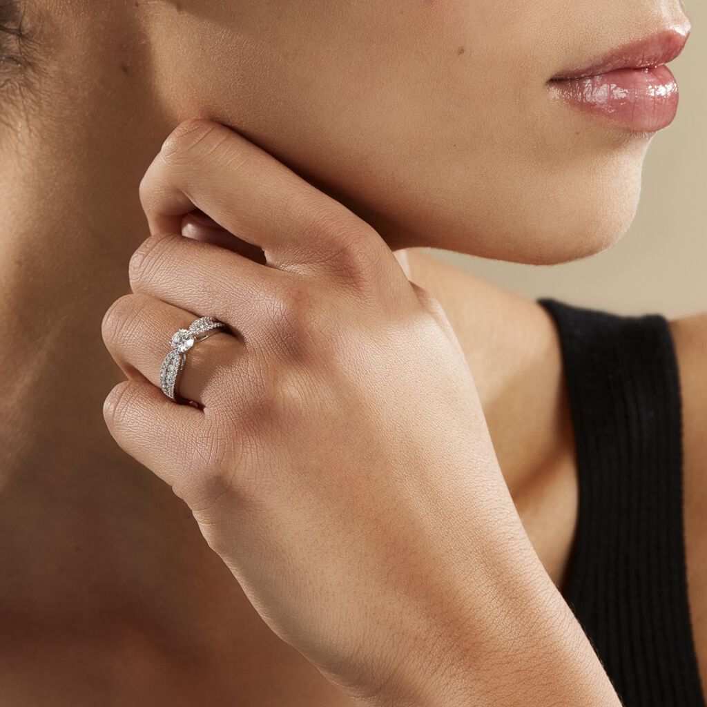 Bague Solitaire Stockholm Or Blanc Diamant Synthetique
