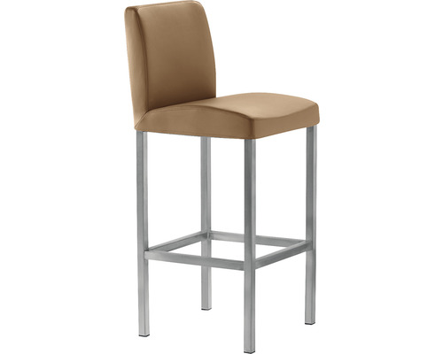 Barkruk Mayer zitmeubel 1154 40 x 45 x 94 cm staal parelzilver/lichtbruin