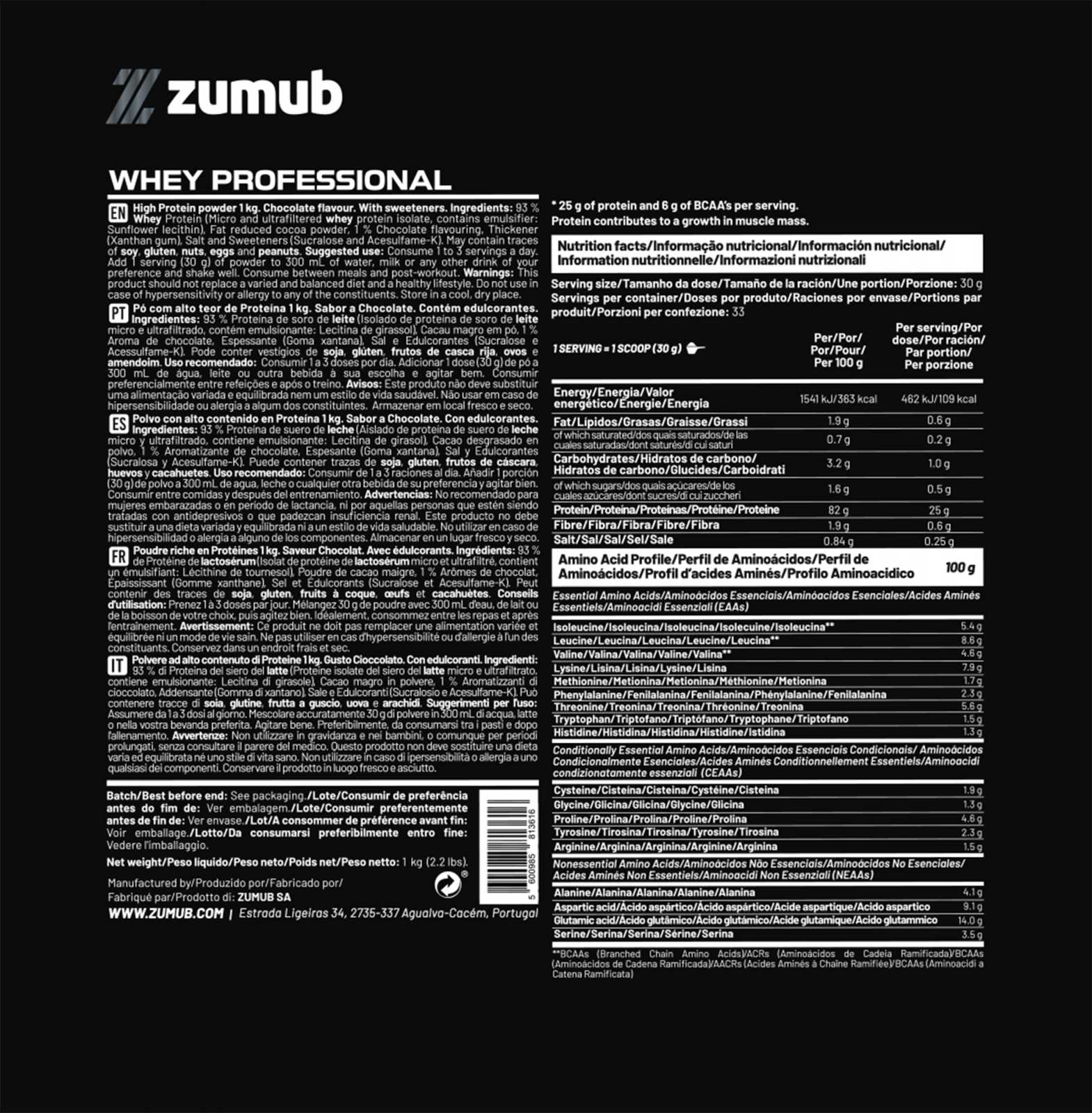 Zumba® Professional Whey Protein Isolado 1 kg