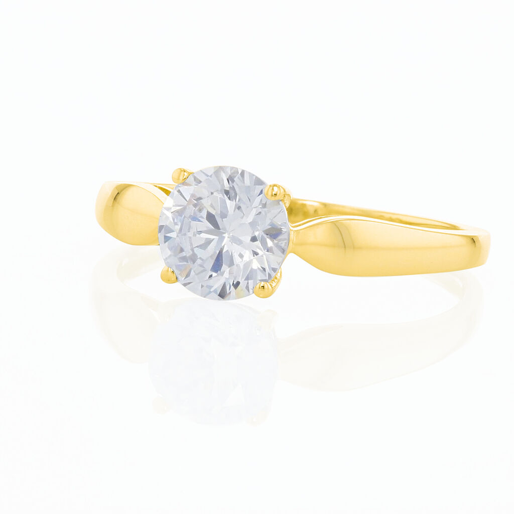 Bague Solitaire Illyana Or Jaune Oxyde De Zirconium