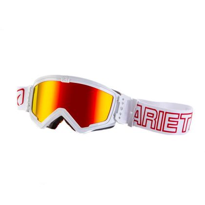 Masque cross Ariete MUDMAX WHITE/RED IRIDIUM RED 2019 - Blanc / Rouge