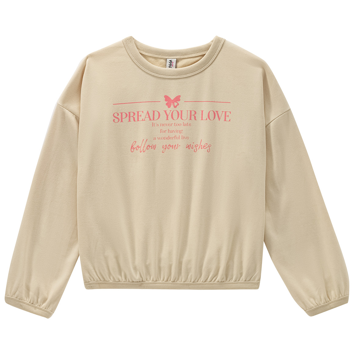 Yigga Mädchen Sweatshirt im Cropped-Style beige