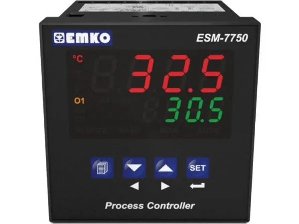 Emko ESM-7750.1.20.1.1/00.00/0.0.0.0 2-punkt, P, PI, PD, PID Universalregulator Pt100, L, J, K, R, S, T, B, E, N, C -200 til 1700 °C Relæ 5 A (L x B x H) 88 x