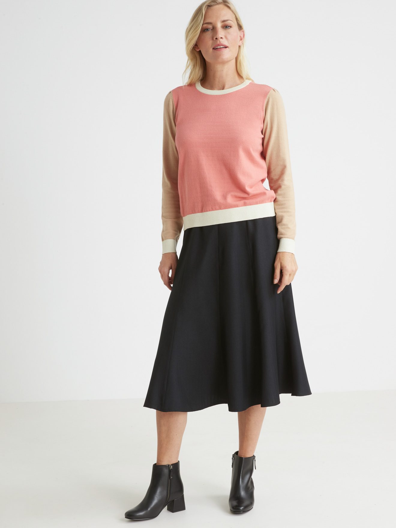 Pull tricolore encolure ronde