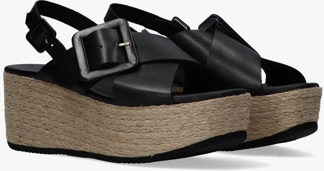 zwarte shabbies platte sandalen 154020009