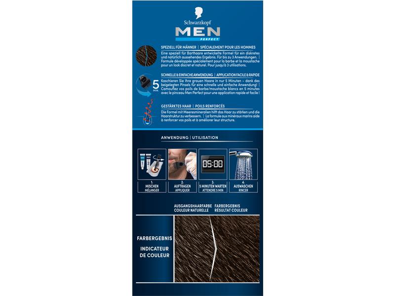 Schwarzkopf Men Perfect Barttönung Perfect Bart 80 Dunkelbr Bart-Coloration sorgt für ein diskretes und natürlich aussehendes Ergebnis
