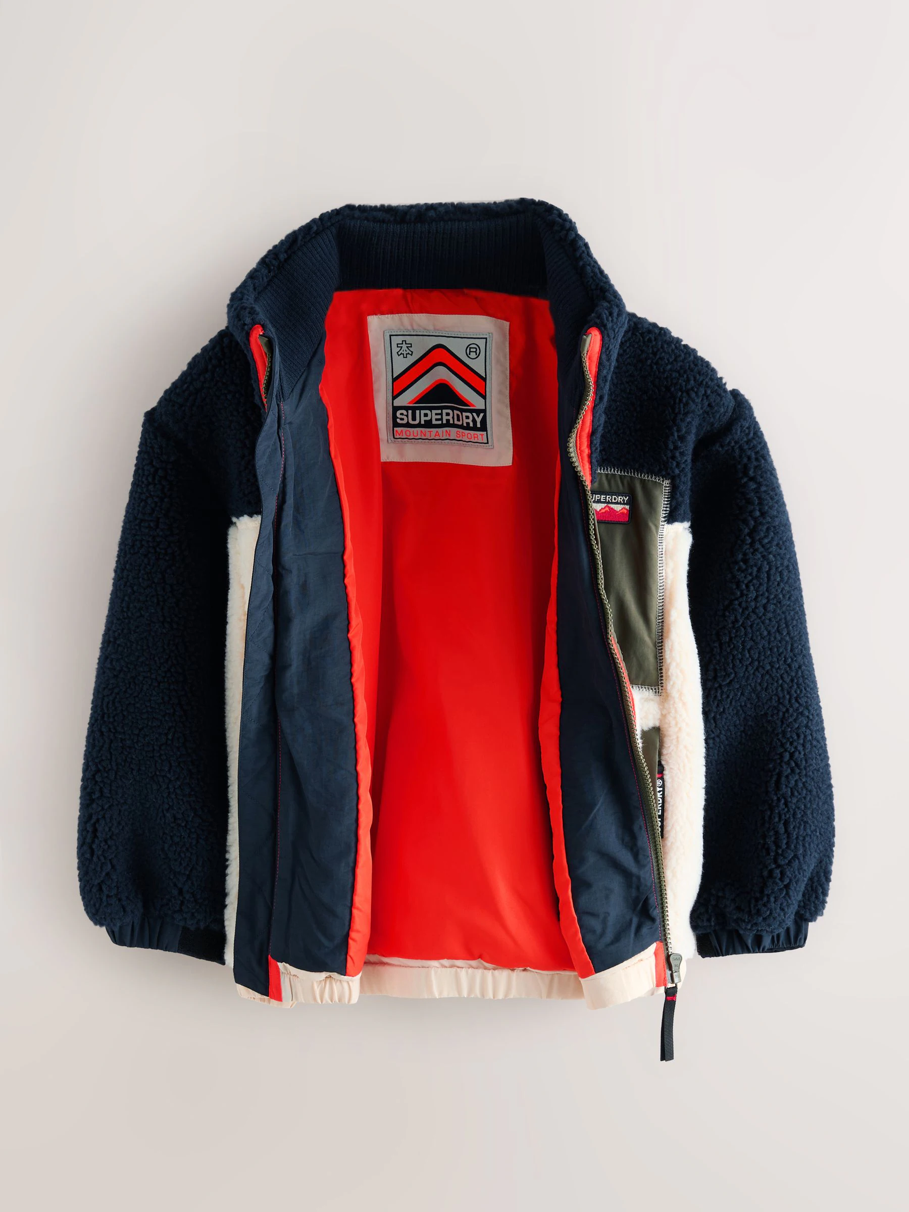 Marineblauw - Superdry - Jack met rits en borgvoering