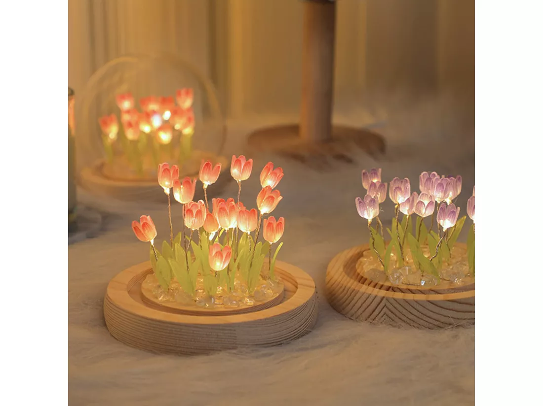 Veilleuse DIY ,Veilleuse Enfant Rechargeable LED,Lampe de Chevet,,Veilleuse tulipe DIY