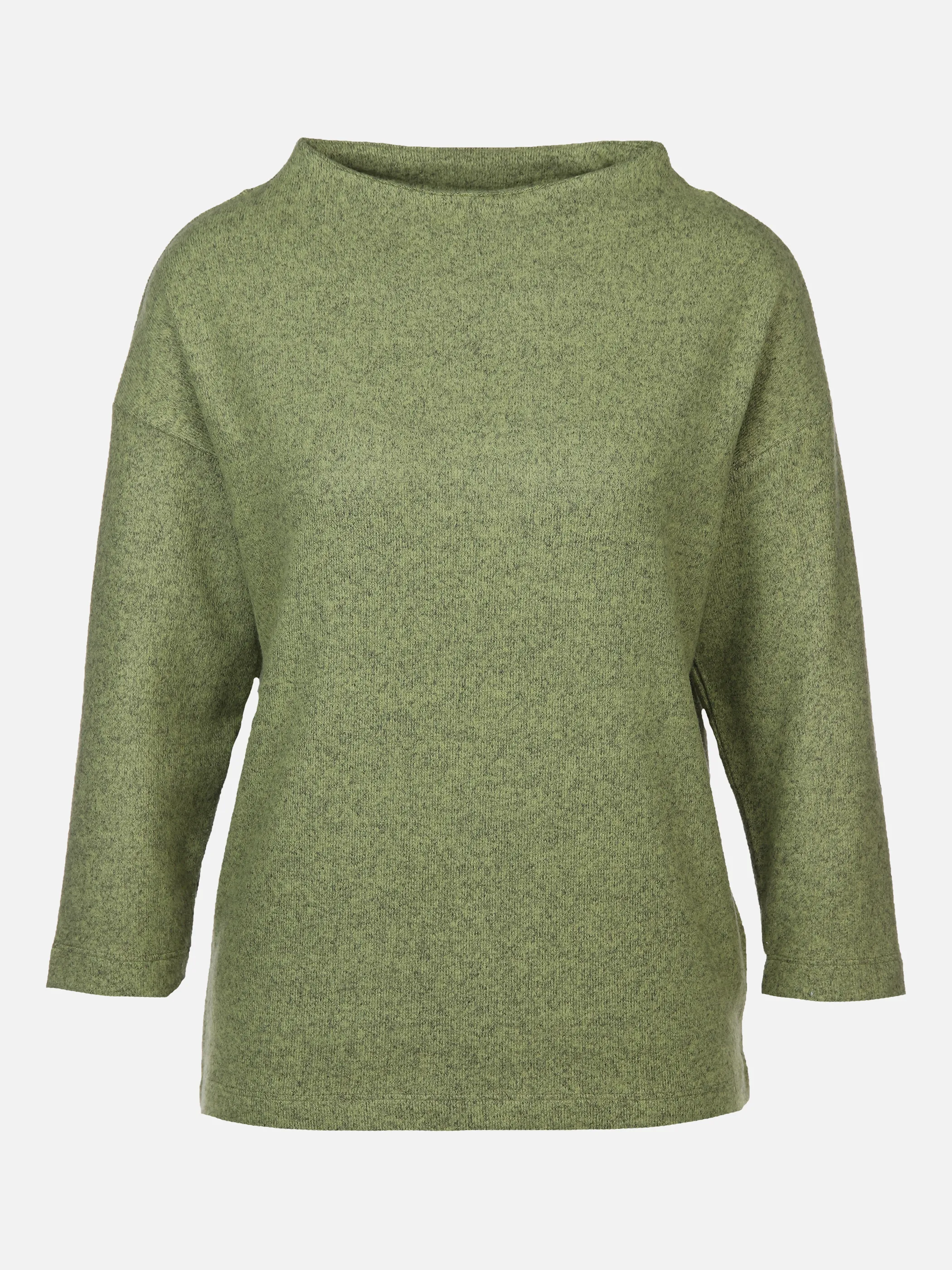 Damen Flauschshirt mit geradem Ausschnitt und 3/4 Ärmeln