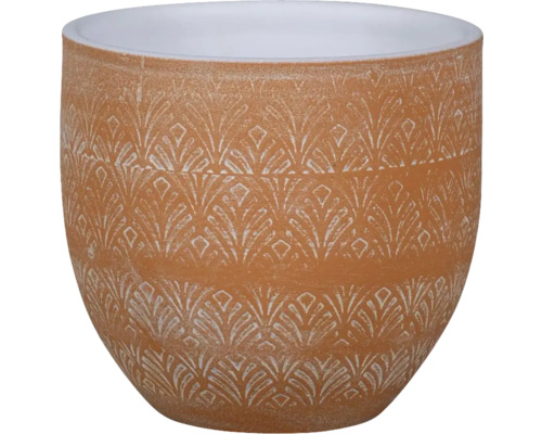 Bloempot Passion for Pottery steengoed 14 x 14 x 12 cm oranje