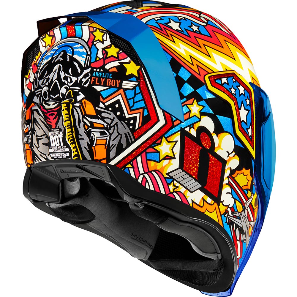 Icon - Casque Airflite Flyboy™ Turquoise / Jaune / Rouge