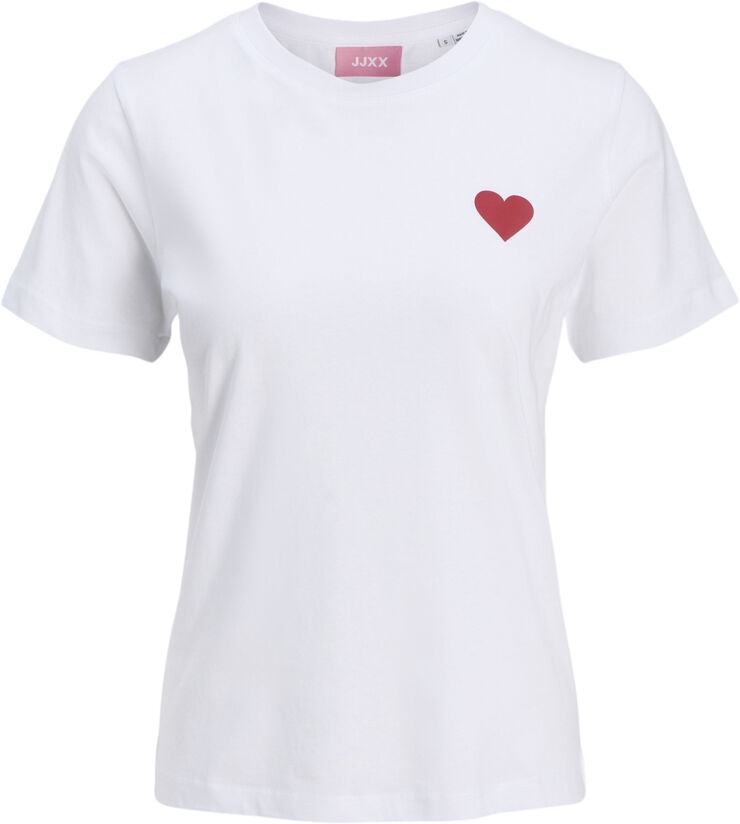 JJXX JXCARLY REG FIT SS TEE JRS Bright white/heart
