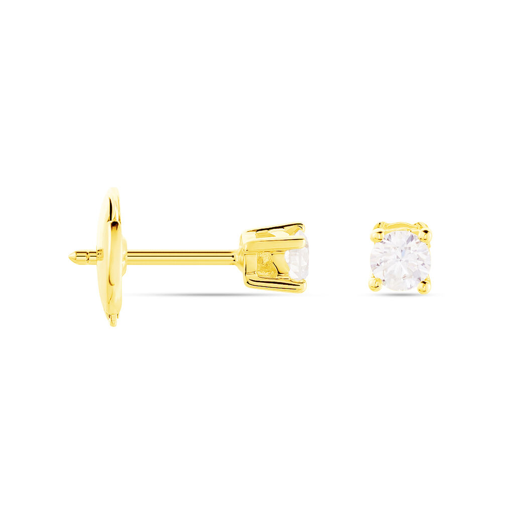Boucles D'oreilles Puces Victoria Or Jaune Diamant